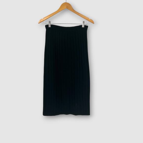 Vintage Lloyd Sportwear Black Ribbed Knit Sweater Skirt Women’s Medium - Picture 6 of 6